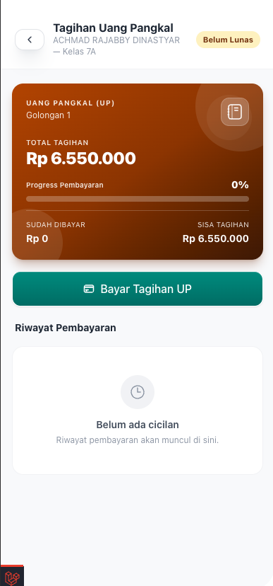 Tangkapan layar Uang Pangkal